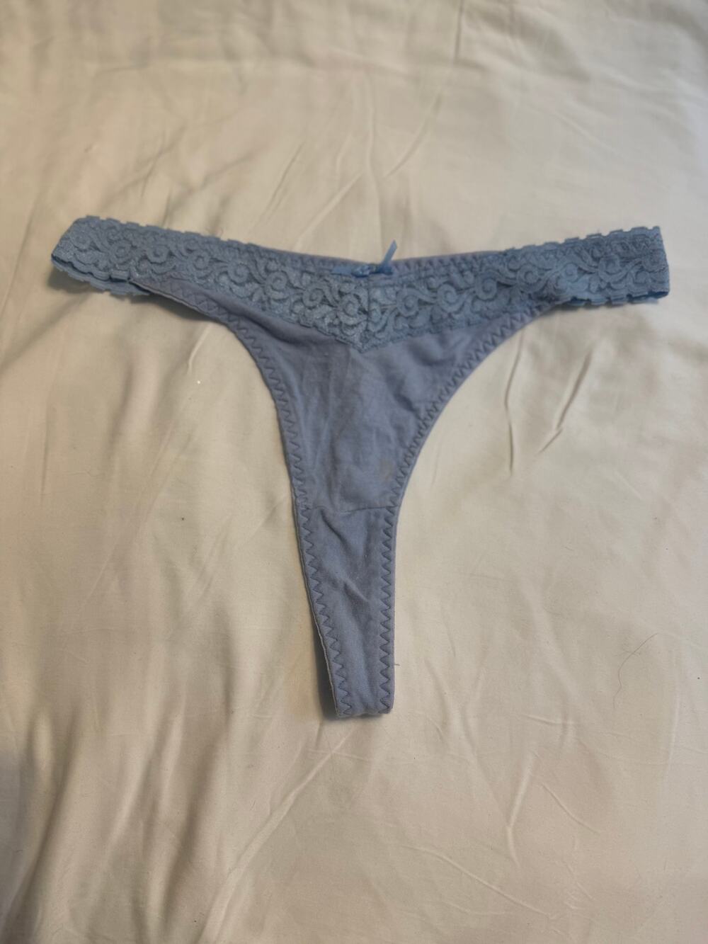 NWOT Vintage Maidenform High-Waist Thong – Light Blue – Size S